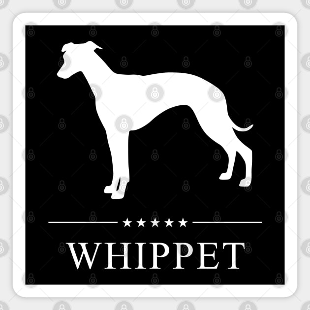 Whippet Dog White Silhouette Magnet by millersye